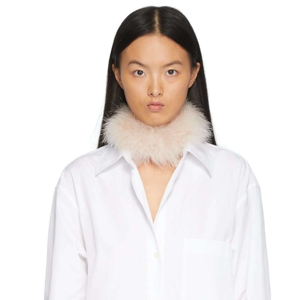 DRIES VAN NOTEN Pink Feather Necklace